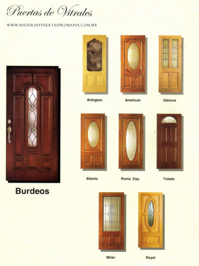 Puertas de Madera con Vitral y Sin Vitral
